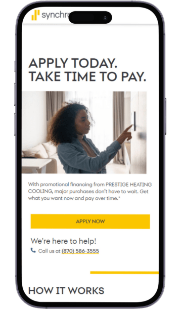 Synchrony financing on mobile phone